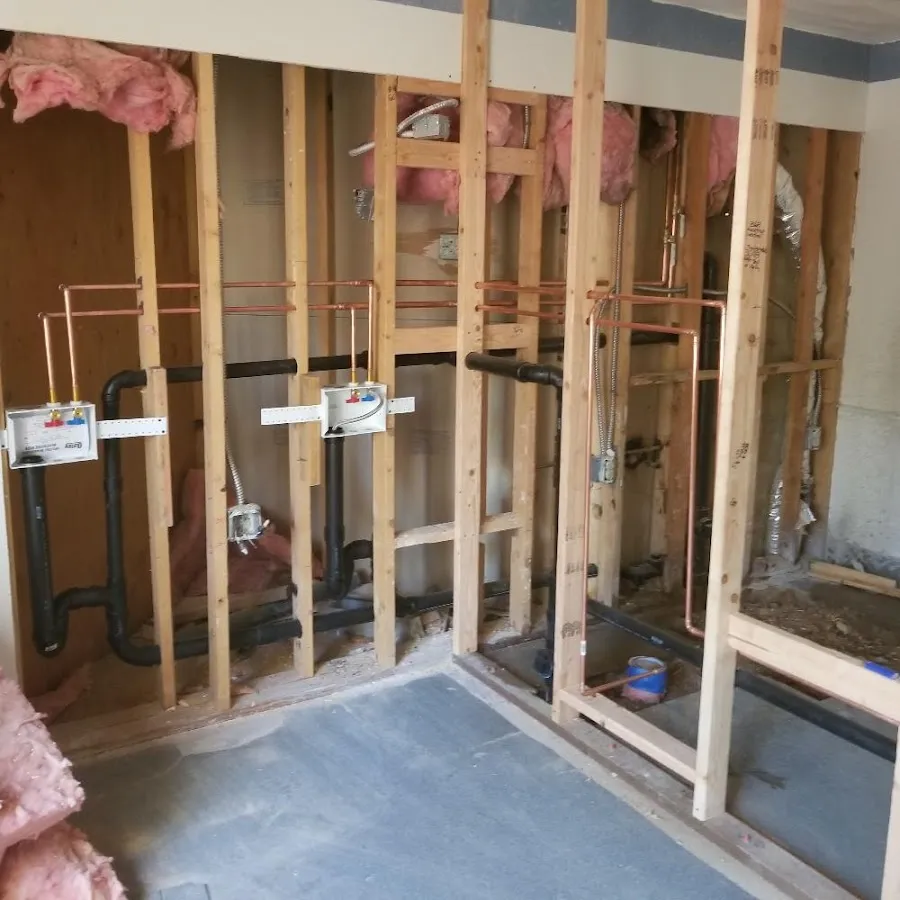 Copper pipe rough-in and plumbing installation in Shawangunk